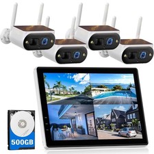 10CH WiFi NVR Kit Solar Battery Powered Wireless Security Camera System Outdoor