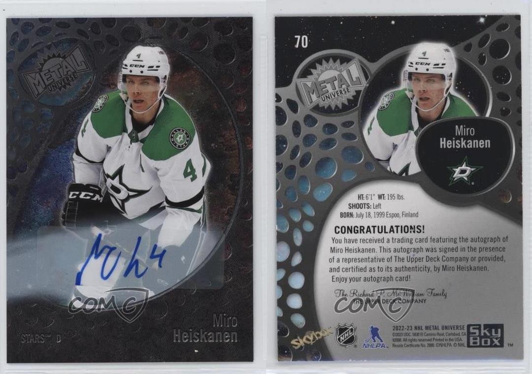 2022-23 Skybox Metal Universe Silver FX Auto Miro Heiskanen #70 Auto u0h