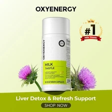Oxyenergy Milk Thistle Liver Detox & Colon CleanseNatural Liver Health Support w