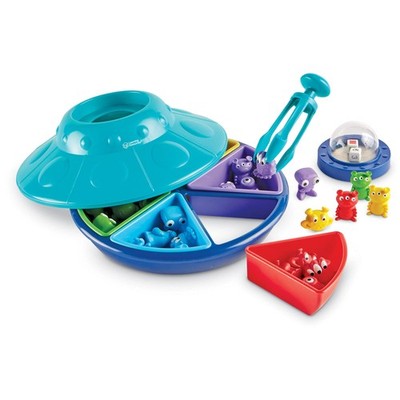 Learning Resources Oodles of Aliens Sorting Saucer - Board Stacking Games, Fine