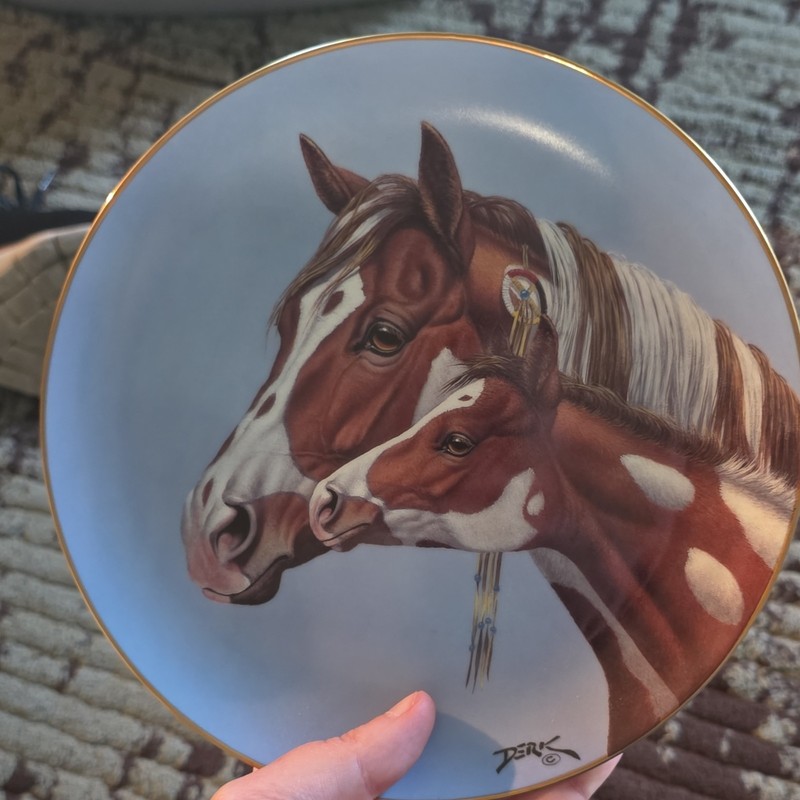 Derk Hansen Heritage of Horses Porcelain Collector Plates Morning Greeting Shin…