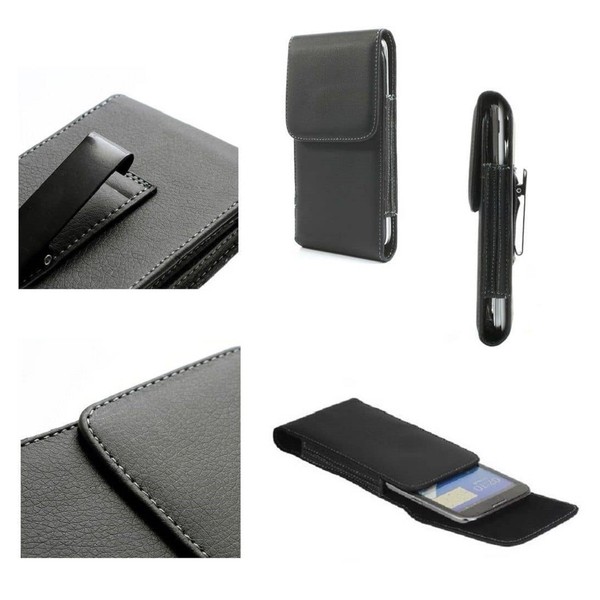 FüR Huawei Nova 4E (2019) GüRteltasche Holster Etui Metallclip Kunstleder Ver...-image