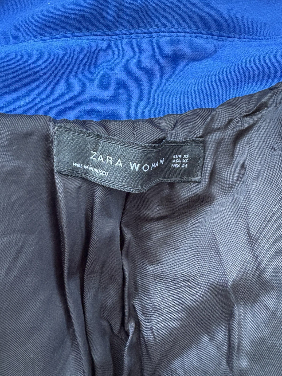 Zara Women Blue Jacket Size XS Long Sleeve Collar Zip Up Women’s  thumbnail 10