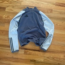 Grey Adidas Youth Large Quarter Zip Hoodie Perfect Condition Pre Owned