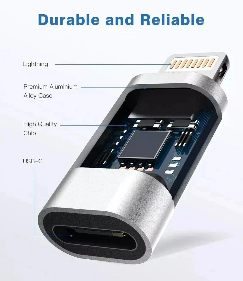 OTG Adapter IOS 8 Pin to Type C Female Connector For iPhone iPad Max Pro Plus - Image 3 of 4