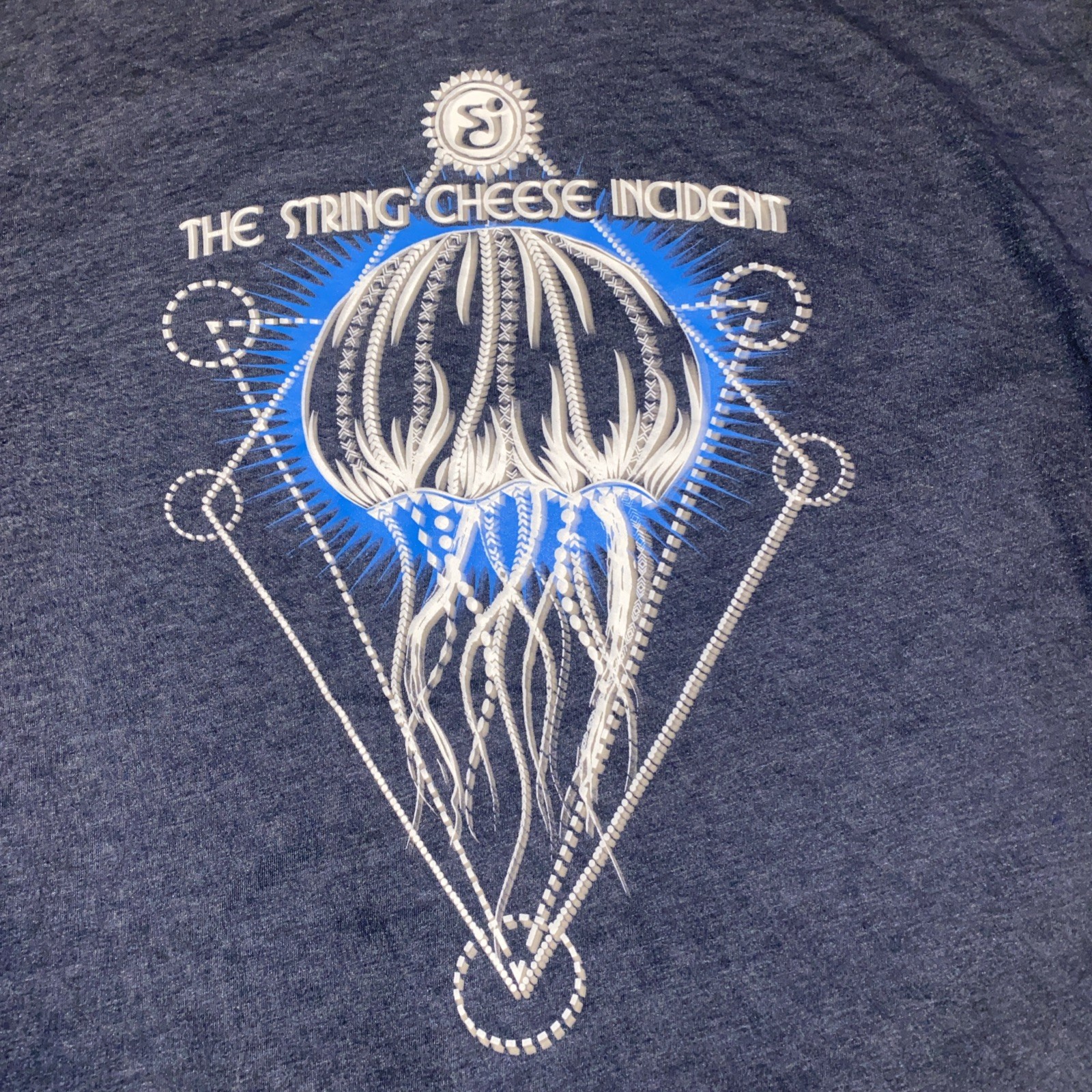 T-Shirt Large Blue Jam Band Tee Jellyfish Vintage