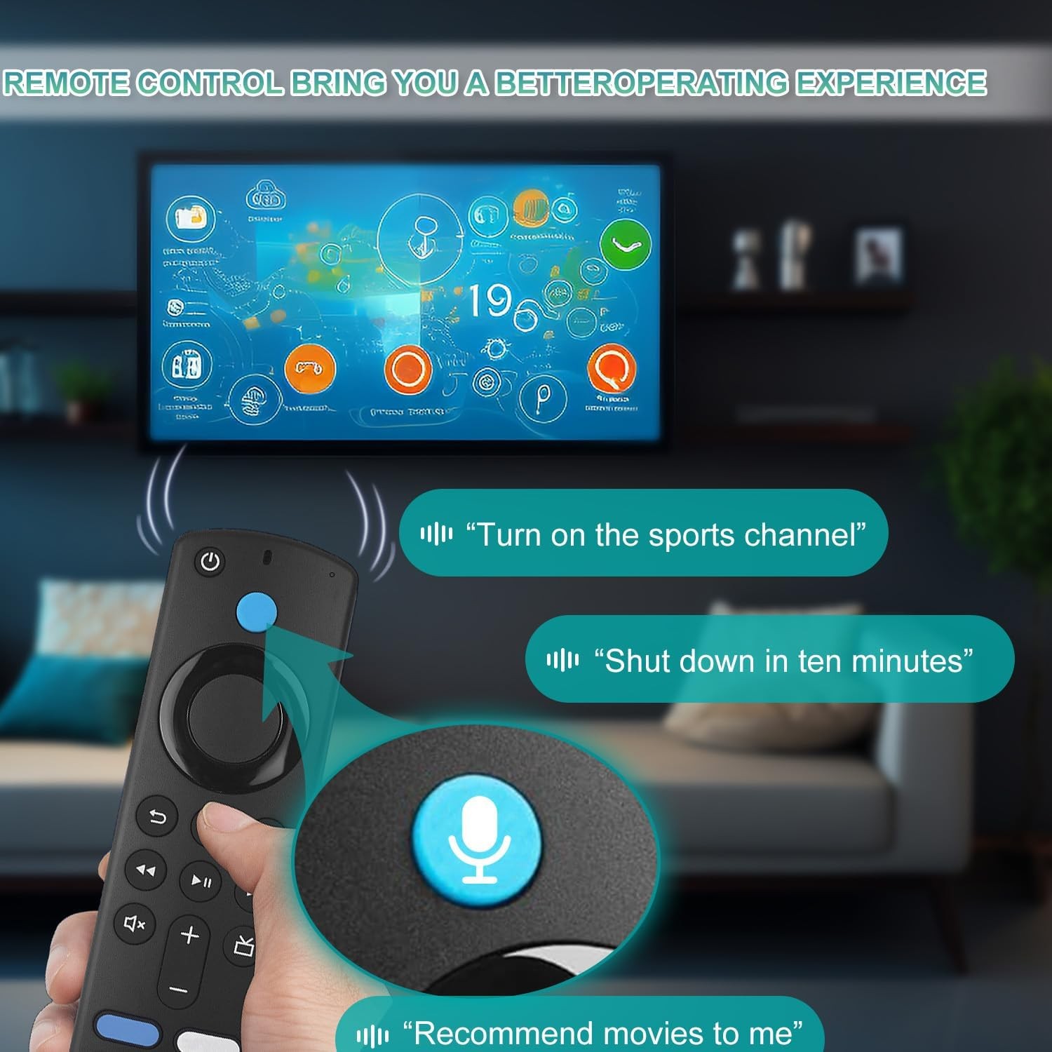 Universal Voice Remote Control for Streaming Devices (2nd, 3rd, 4K, Black 