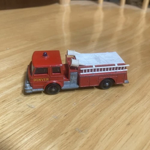 Vintage Lesney Matchbox #29 Fire Pumper Truck Denver Regular Wheel 1966