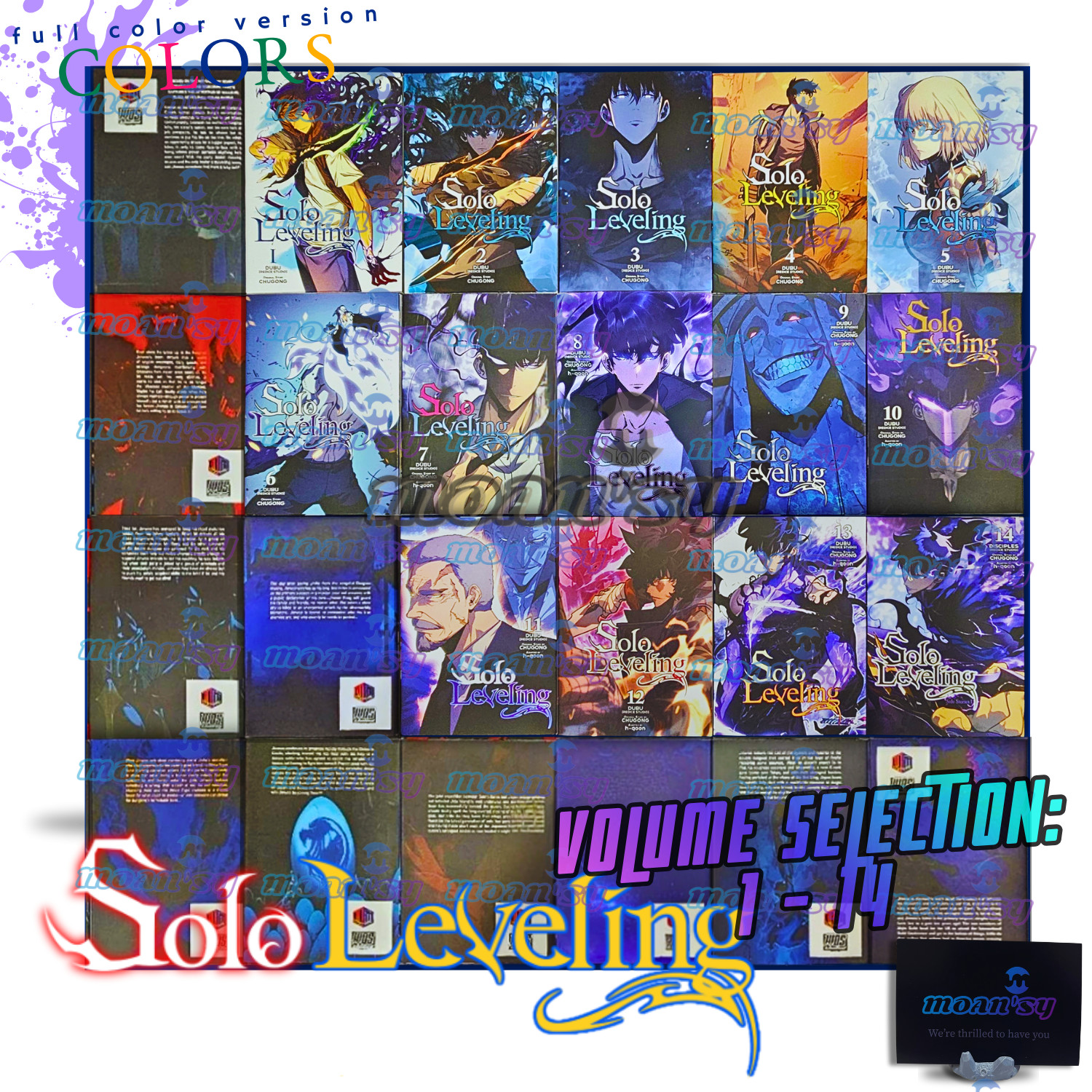 Solo Leveling Vol 1-14 Manga Inglés Todo Color Manhwa Webtoon Selección de Volumen