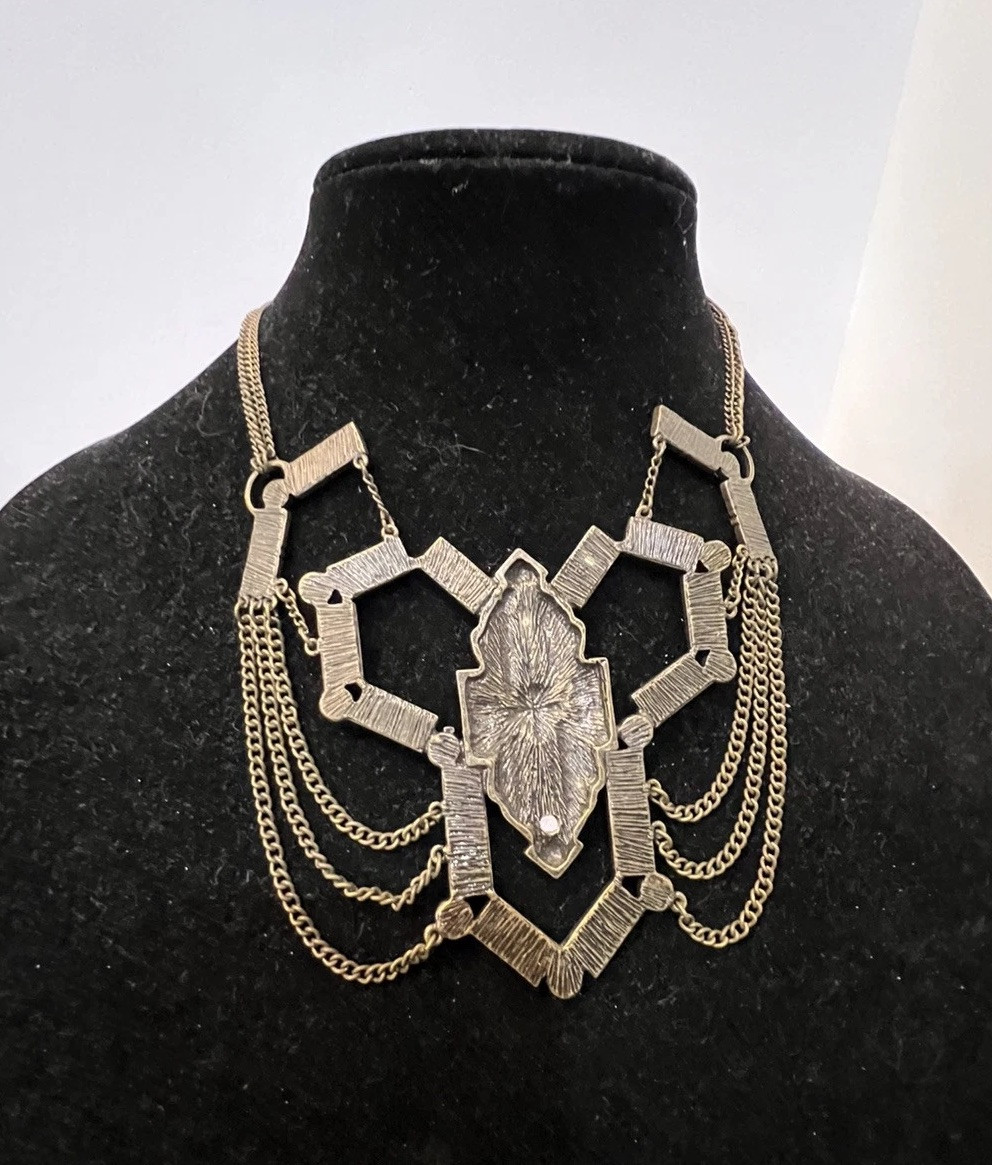 Robert Rose Cross Necklace Ruby Red,Clear Rhinest… - image 2