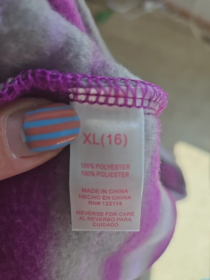 Chaqueta polar Dreamstar GIRLS KIDS rosa y gris talla XL (16) a rayas Foto 3 de 4