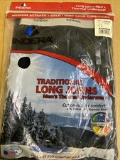 Indera Traditional Long Johns Unerwear Thermal Pants - Black - Men Large USA new