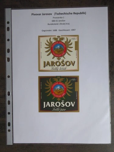 Beer labels, CZ, Jarošov, Pivovar Jarosov