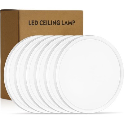 6 Pack 12 Inch White 5CCT Dimmable LED Ceiling Light Flush Mount Fixture 2880LM