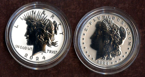 2024-S Morgan & Peace Two-Coin Reverse Proof Set Silver Dollar 24XS OGP Box COA