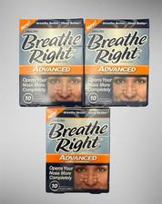 3 Boxes Breathe Right Advanced Nasal Strips Adult Size Nose Band Stop Snoring