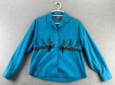 Roughrider Circle T M Teal Archer Western Shirt Long Sleeve USA Button Front