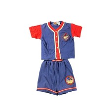 Vintage Looney Tunes Taz Baseball Jersey and Shorts Set Kids Size 5 Blue Red 90s