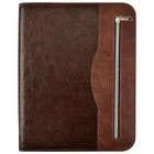 Soft Touch A4 Conference Folder Business Portfolio with Calculator & Pad - Brown