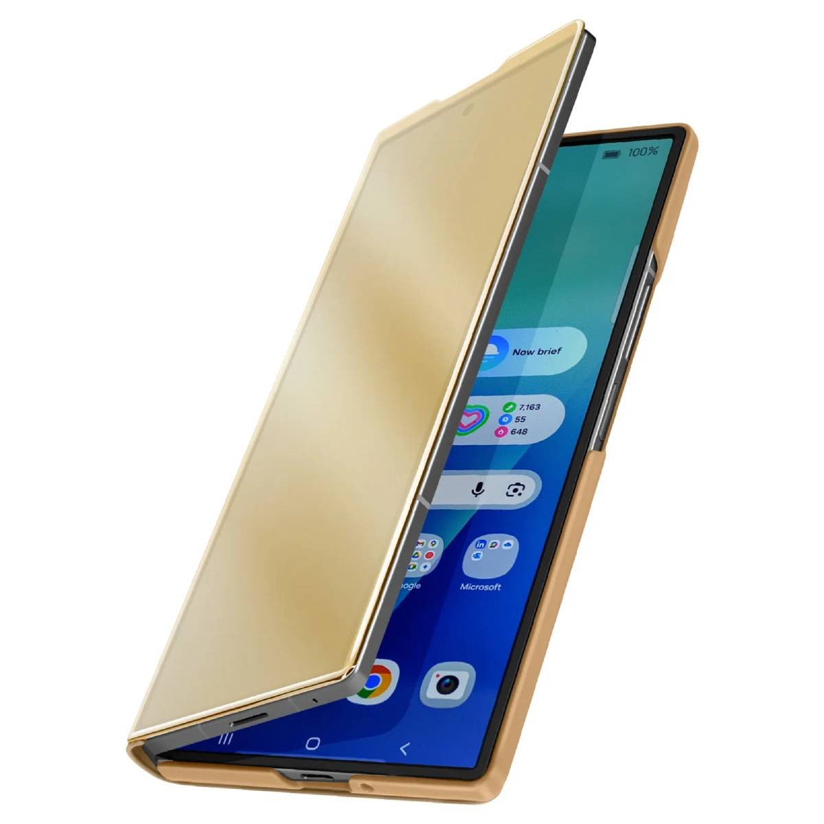Coque Galaxy Z Fold 7 transparente avec support vidéo pour regarder vos séries en mains libres