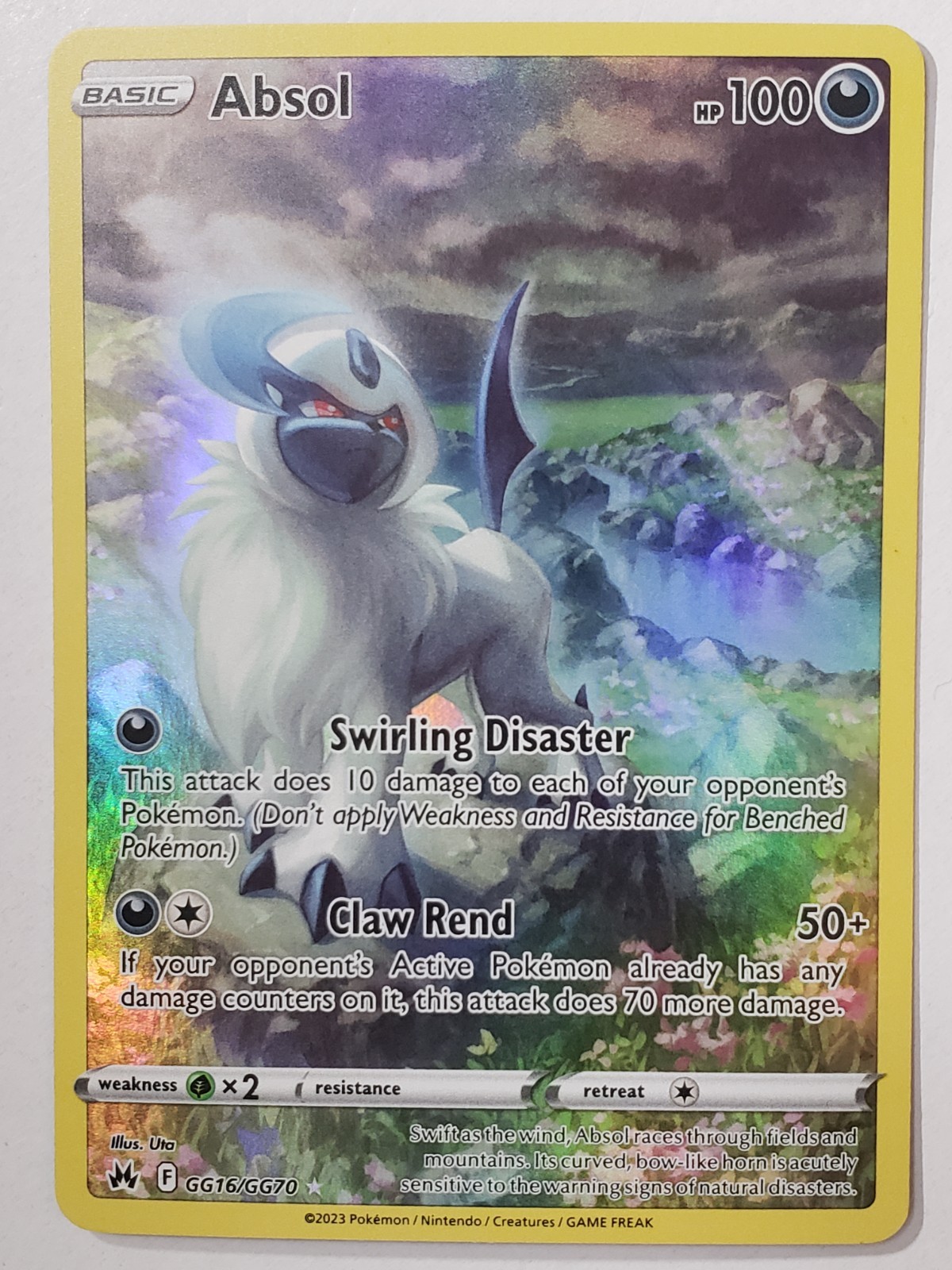 GALARIAN GALLERY HOLO Absol GG16/GG70 NM / M Crown Zenith Pokemon Card - Uta Art