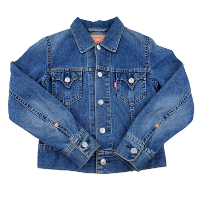Vintage Levis Denim Jacket Women Medium Type 1 Blue Jean Med Wash