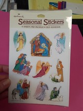 vintage 80's Hallmark Nativity sticker package 4 sheets