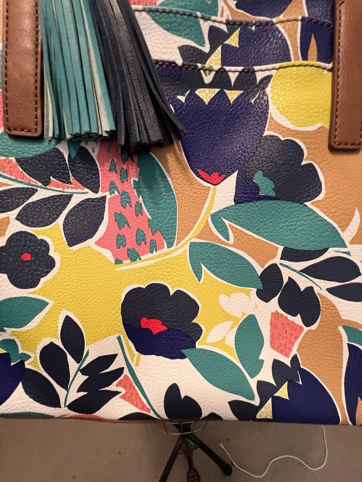 🌞Reliquia 'You Are My Sunshine' Bolso de Hombro Cartera Coloridas Borlas Florales Foto 4 de 4