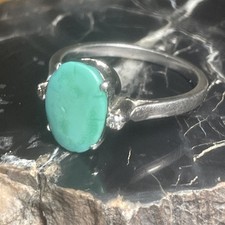 Howlite And Cubic Zirconia Sterling Silver Ring Size 6.75