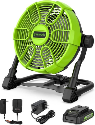 #ad #ad Greenworks Powerall 10quot; Cordless Hybrid Fan Kit with 2.0Ah Battery and Charger $71.16