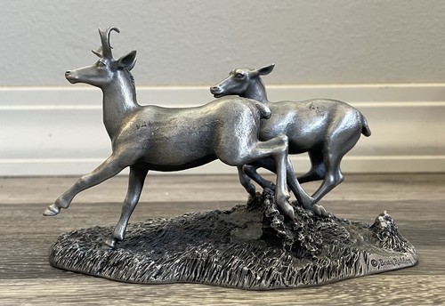 Brian Rodden Pronghorn Antelope Pewter Sculpture Small 3.5 X 6” USA Nice Piece