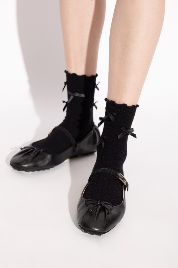 Fendi - Women - Leather ballerinas - Black thumbnail 2