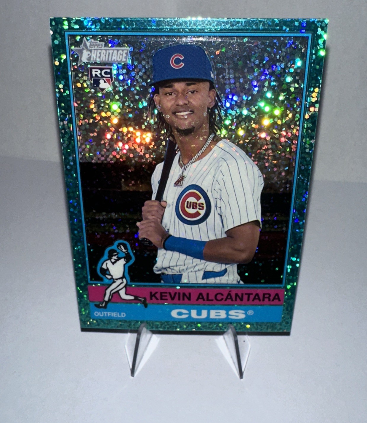 2025 Topps Heritage - Kevin Alcantara #353 Chrome Aqua Sparkle Refractor (RC) SP