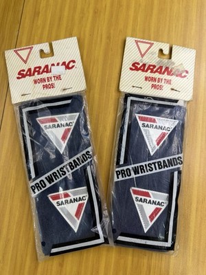 Lot Of 2 VINTAGE SARANAC PRO WRISTBANDS Navy Blue BRAND NEW SEALED