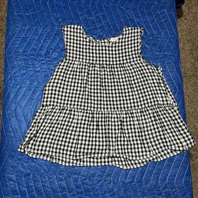 Cat & Jack Black And White Gingham Kids Blouse