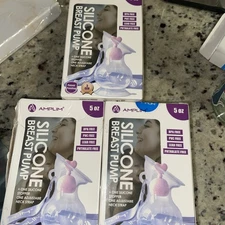 Amplim Manual Breast Pump, Gen 3 Food Grade Silicone Milk Collector 5oz -3 Count