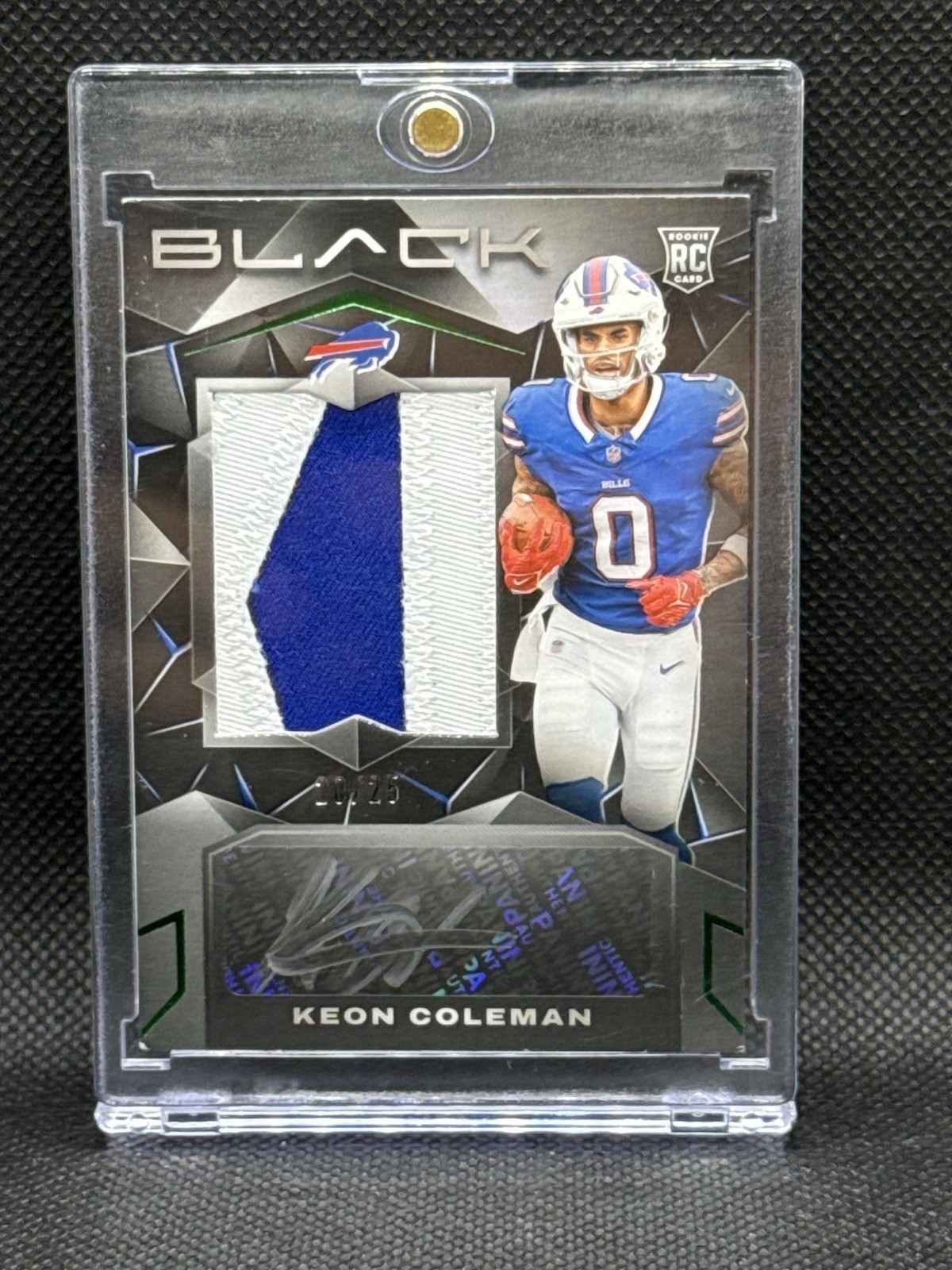 2024 Panini Black RPA Keon Coleman Emerald /25 Rookie Patch Auto Bills #210 RC