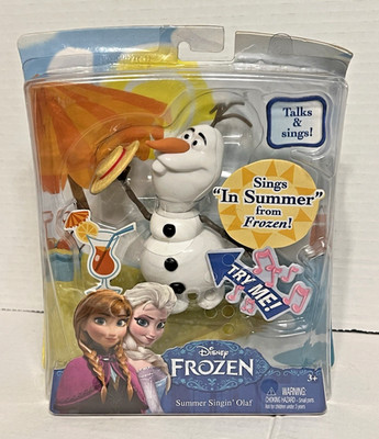 DISNEY FROZEN SUMMER SINGING OLAF FIGURE TALKS & SINGS MATTEL NEW Damaged Box