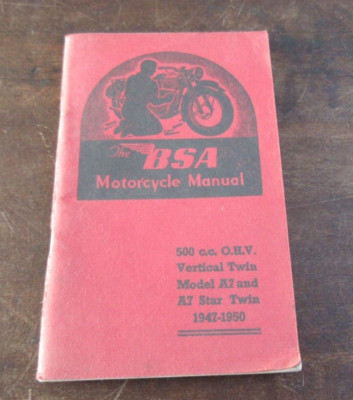 BSA 500cc A7 + star twin 1947-1950 instruction owner's manual Fahrerhandbuch
