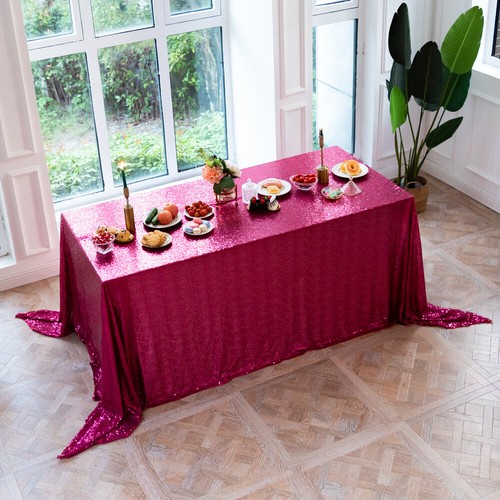 Rectangular Sequin Tablecloth Glitter Bridal Shower Wedding Banquet Tablecloth - Picture 11 of 15