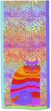 Laurel Burch Rainbow Cats Multicolor Silk/ Modal Scarf, 53" long