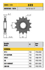 522 - PIGNONE PASSO 530 HONDA CBR RR Marchesini/OZ/Marvic Wheels 1000 2004-2013