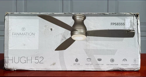 ⭕️ NEW FANIMATION HUGH 52" CEILING FAN MATTE WHITE W/ LED LIGHT KIT FPS8355BMWW - Picture 2 of 5