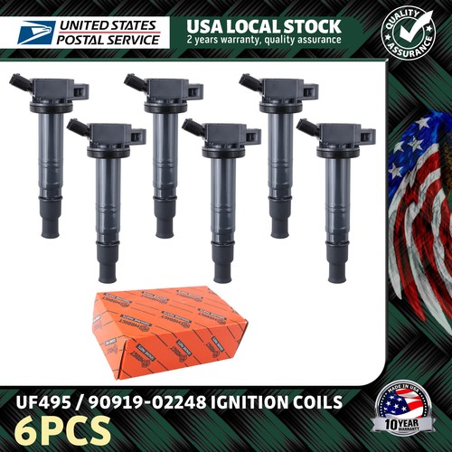 6x UF495 Ignition Coils For Toyota FJ Cruiser 4.0L V6 2007-2009 90919-02248 New