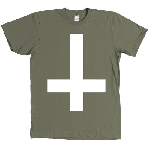 Inverted Upside Down Cross T Shirt w/ White Print Tee NEW - MORE COLORS - Picture 18 of 20