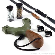SimpleShot SCOUT XT Slingshot Bundle with 2 Flat Bands, Target, Clay Steel Ammo