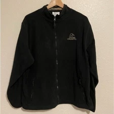 Ducks Unlimited Men's Fleece Zipper Jacket Size L Color Logo Black/Gold Pockets