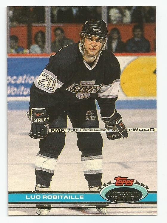 Carte De Hockey Luc Robitaille – 1990-91 Score #150, Los Angeles Kings, Autographe