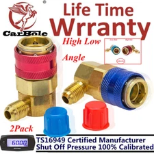 High Low Quick Connector Adapter Coupler Auto HVAC Manifold Gauge Conversion Kit