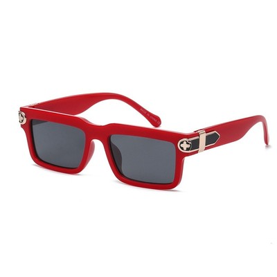 Classic Unisex Red Framed Sunglasses RED UV400 Square Elegant Style Gafas Lentes